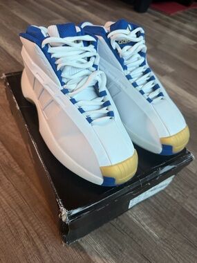 Adidas Crazy 1 Kobe Lakers PE Basketball Shoes White Royal Gold Men’s Size 10.5